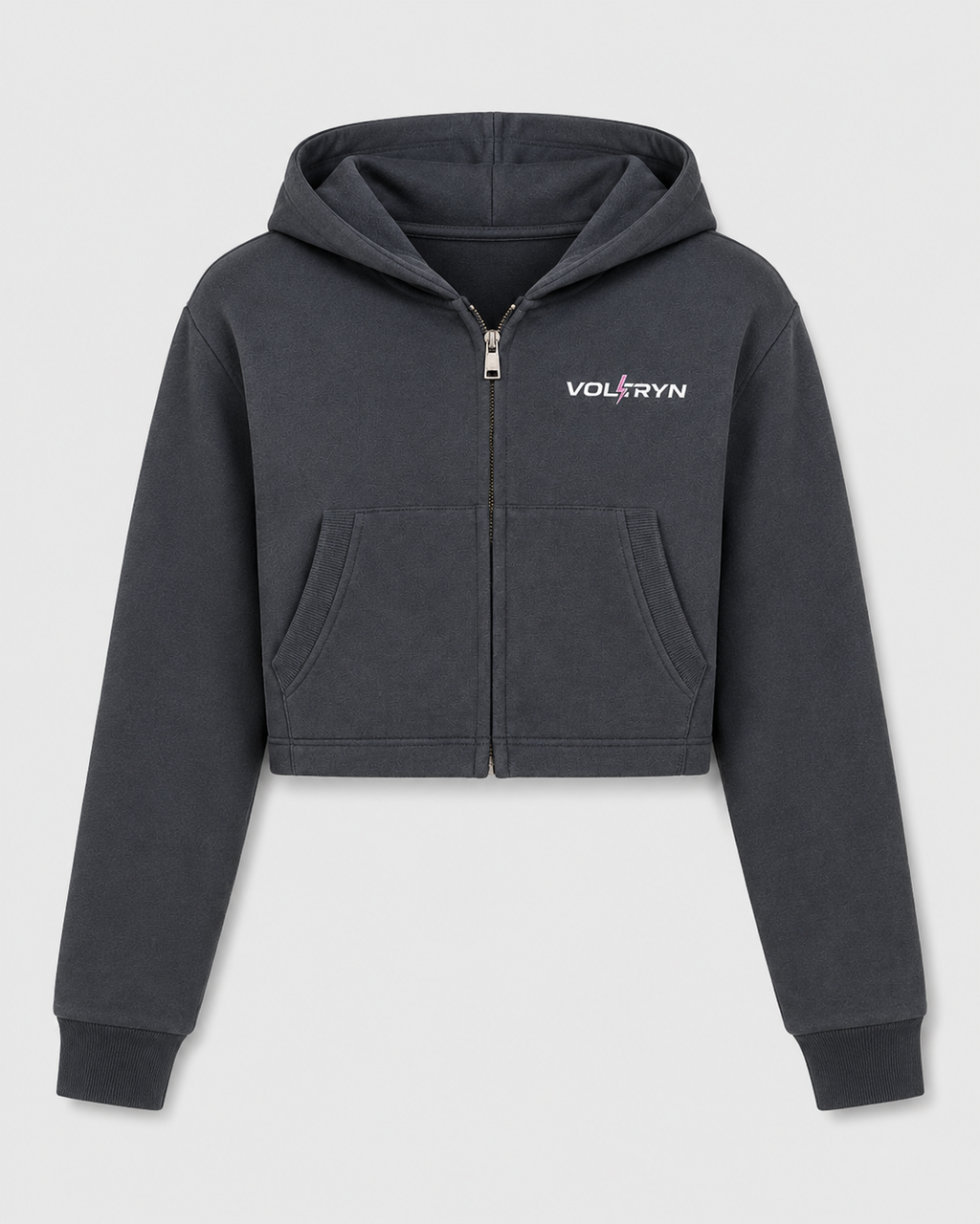 Voltryn Essentials Cropped Zip-Up Hoodie
