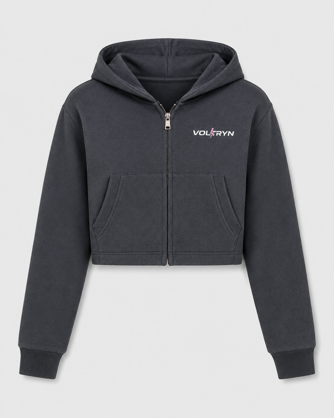 Voltryn Essentials Cropped Zip-Up Hoodie