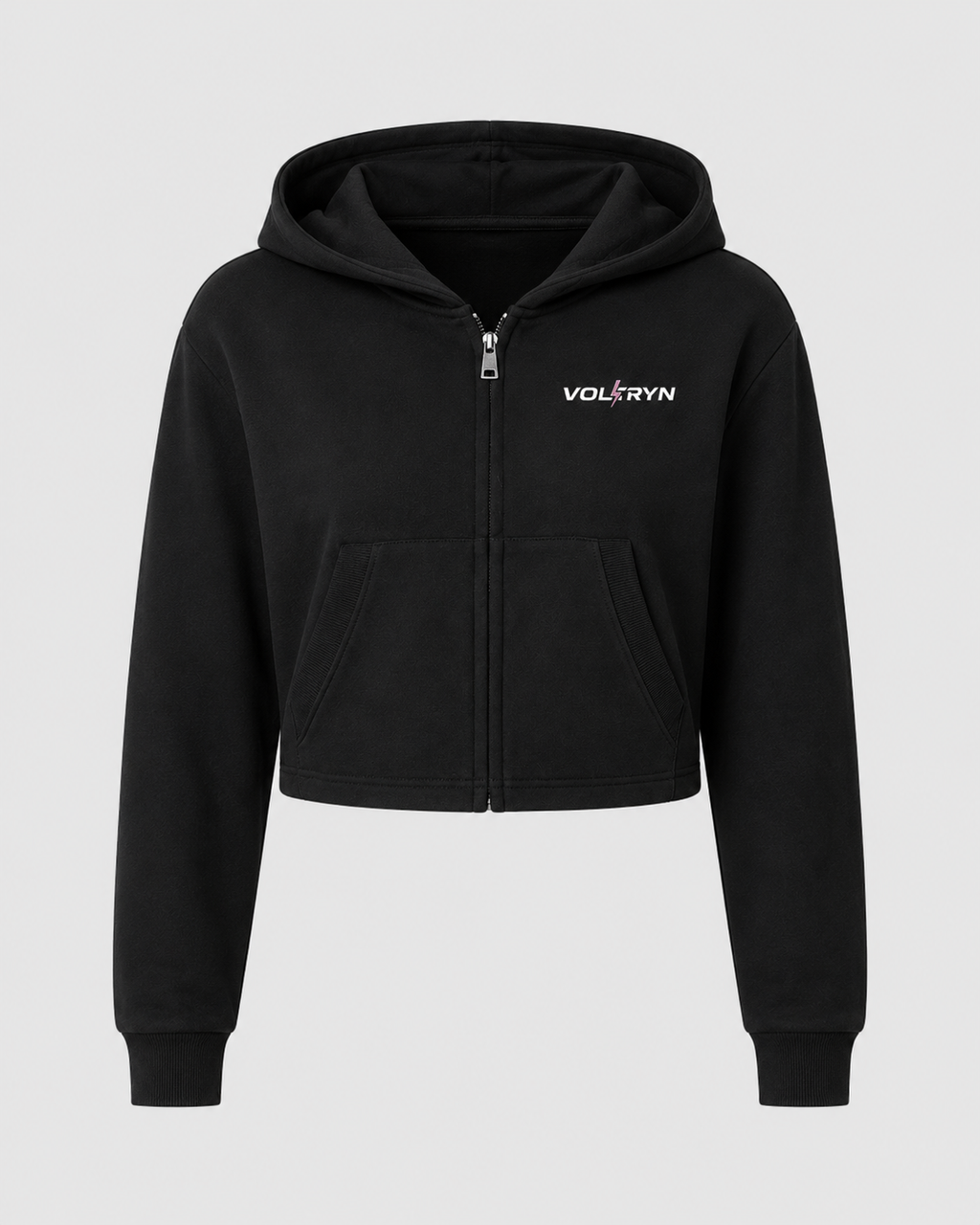 Voltryn Essentials Cropped Zip-Up Hoodie