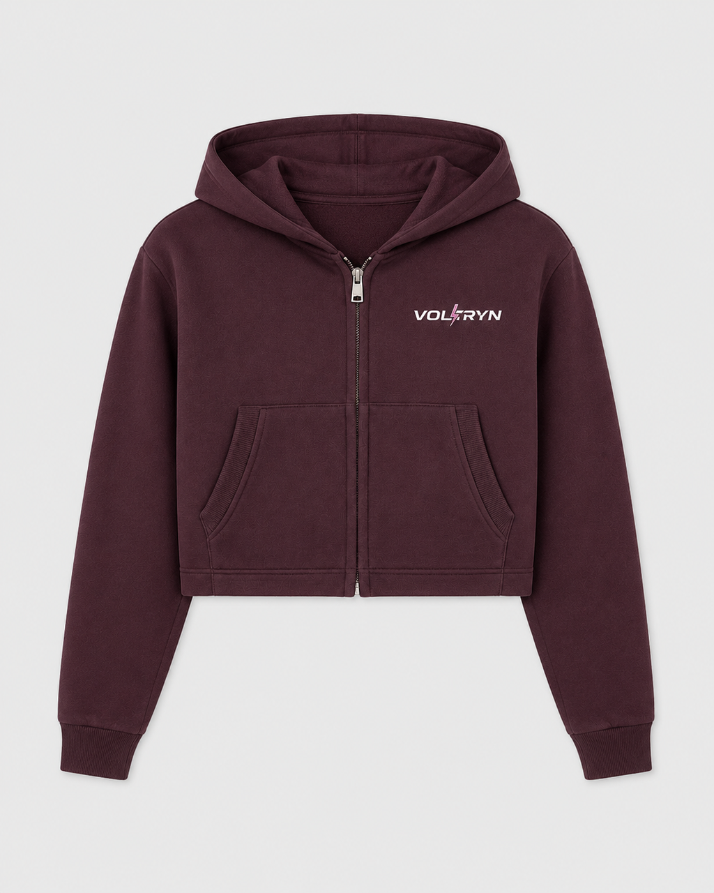 Voltryn Essentials Cropped Zip-Up Hoodie